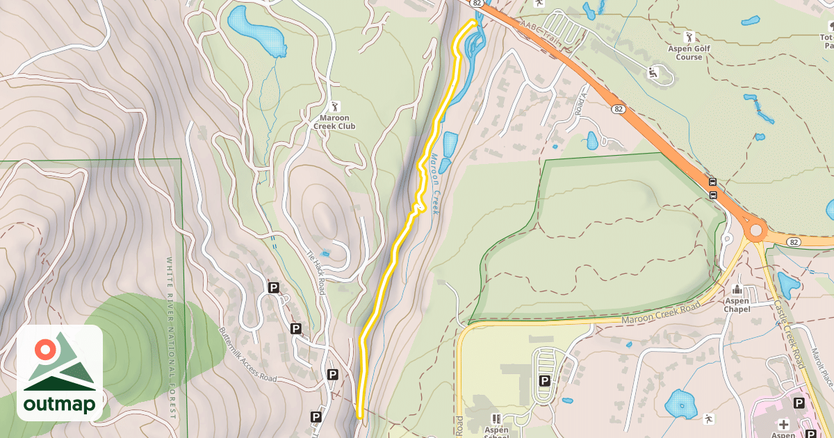 Map of Maroon Gorge Trail