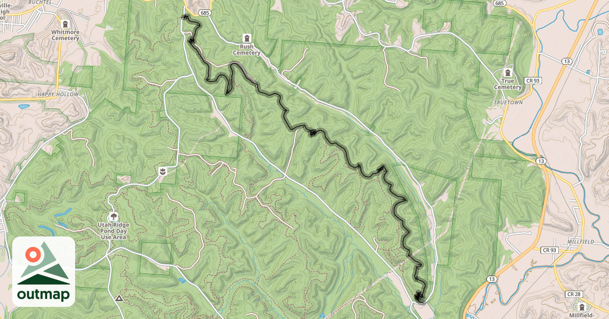 Map of Nebo Spirit Trail