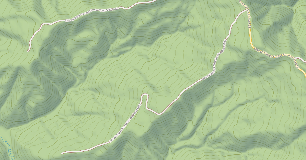 Map preview of USFS National Forest System Roads {6E31DC5F-E0BE-44C1-93BA-C0963AEF9DF3}