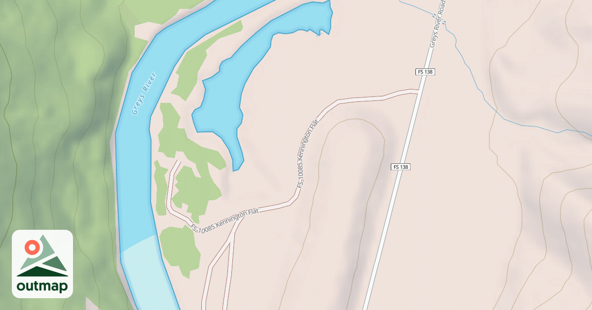 Map of KENNINGTON FLAT