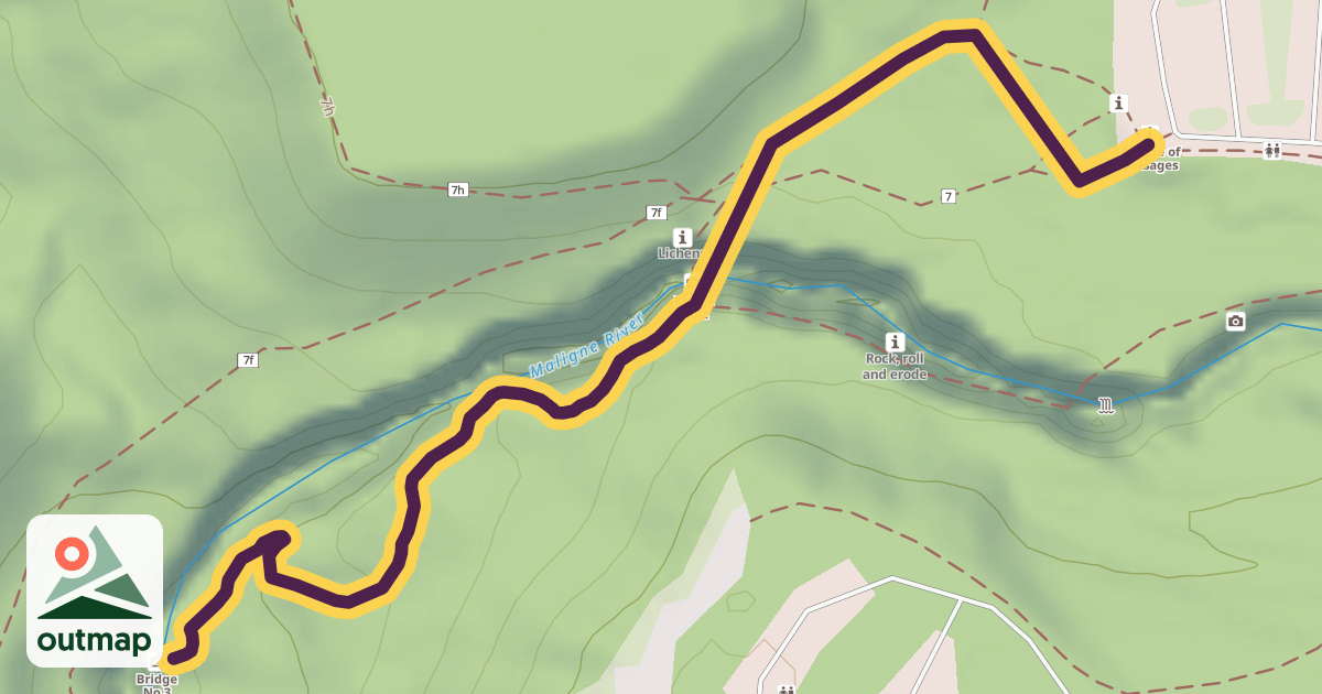 Map of Maligne Canyon Loop