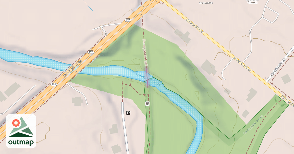 Map of Pennypack Trail