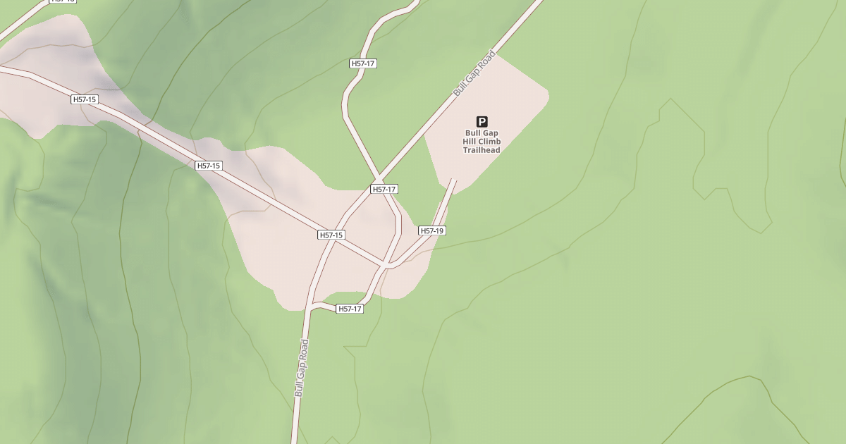 Map preview of BULL GAP PARKING HILL CLIMB TR