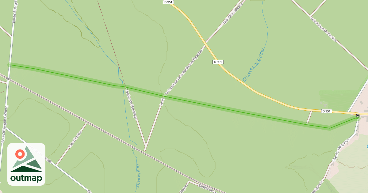 Map of Sentier de Jolimetz à la Grande Carrière
