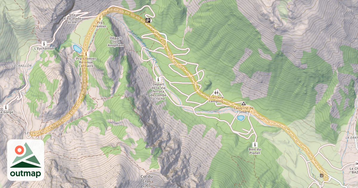 Map of Le Collet — Brunissard