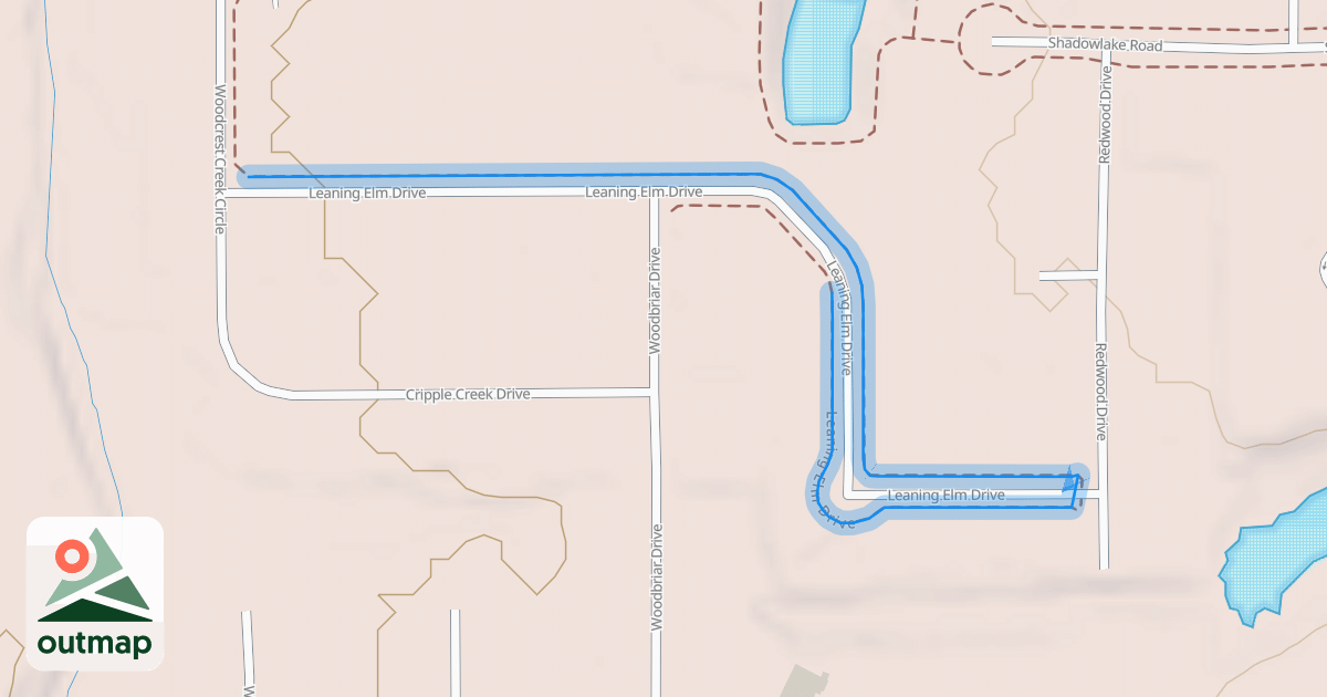 Map of Leaning Elm Drive in Cleveland