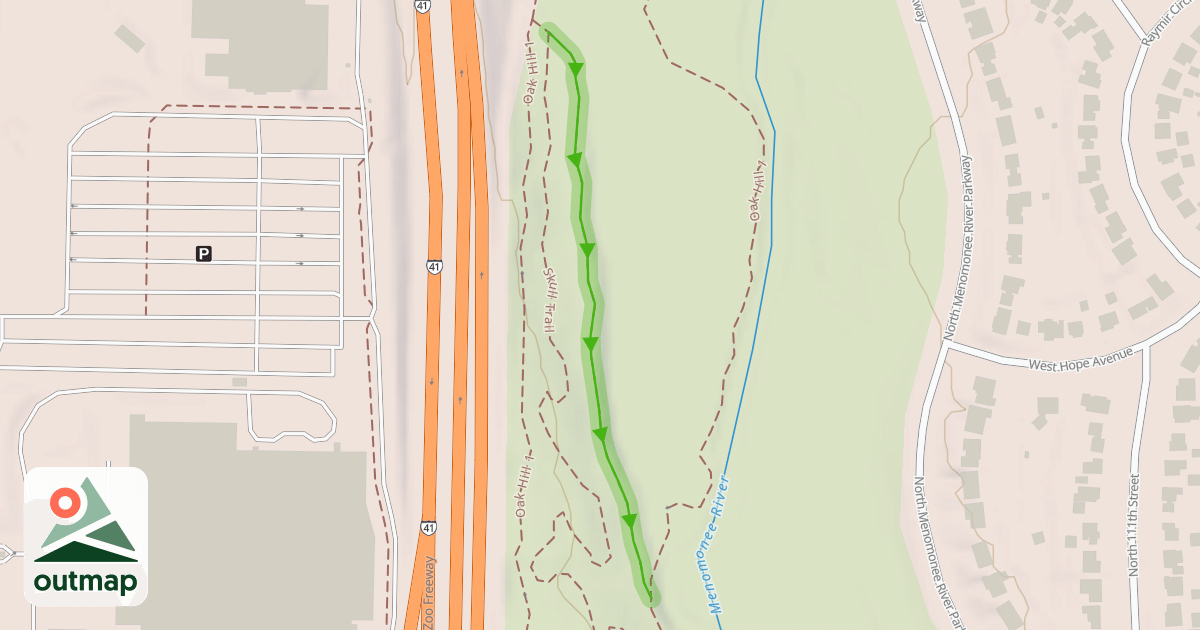 Map of Oak Hill 1 Shortcut