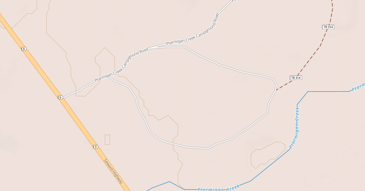 Map preview of PTARMIGAN CREEK DAY USE RD