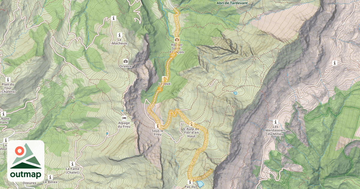 Map of La Goenne — Sous l'Aiguille
