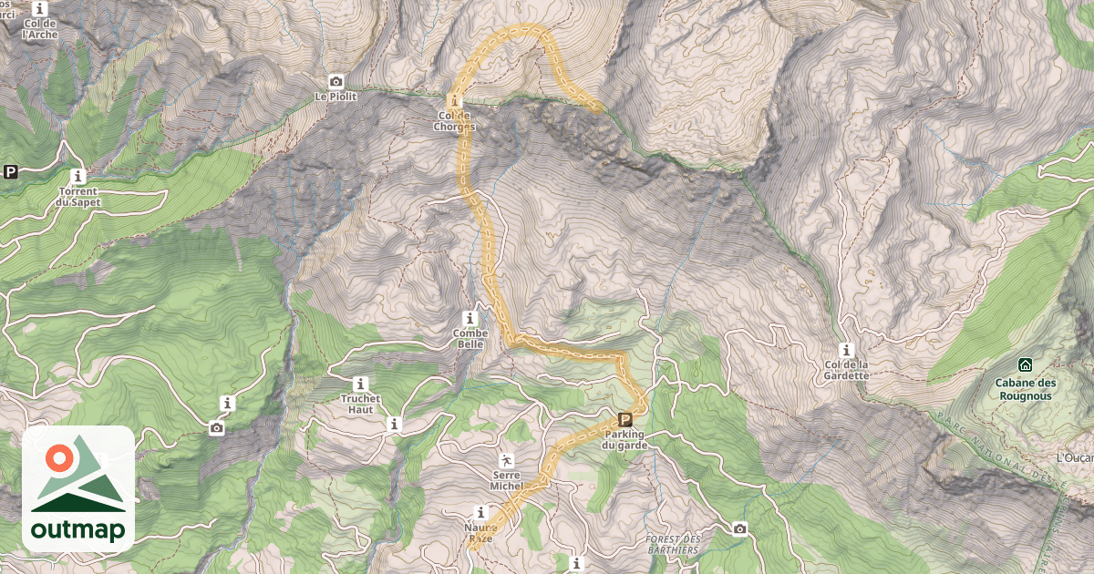 Map of Les Parias — Les Chirouzes