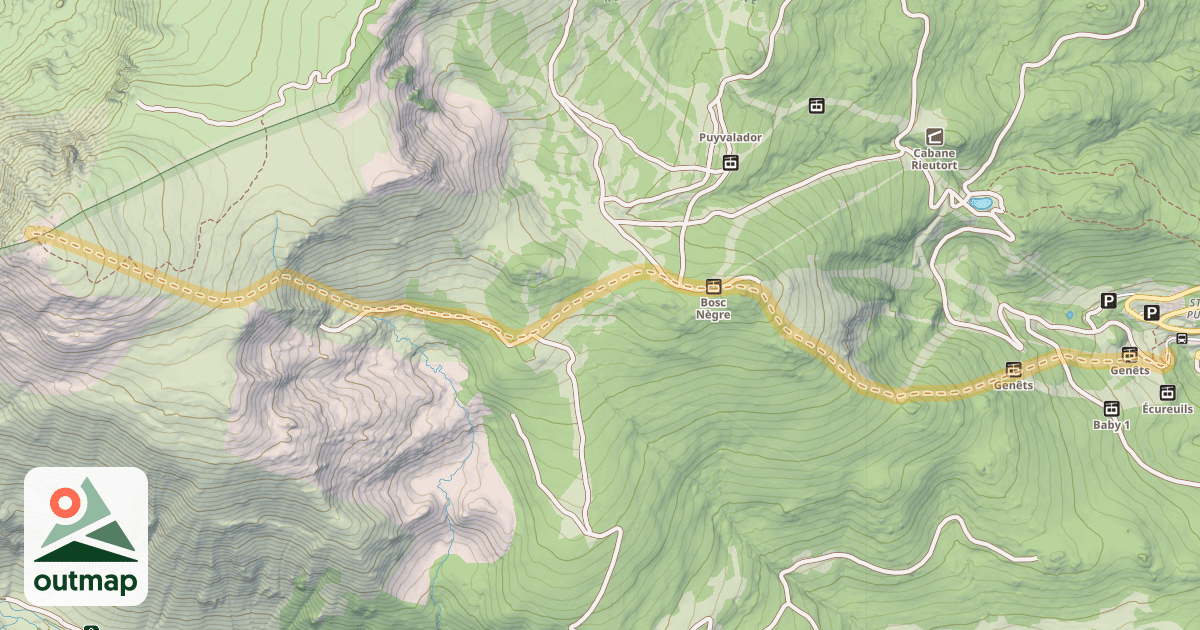 Map of Puig del Pla de Bernat — Station de Puyvalador