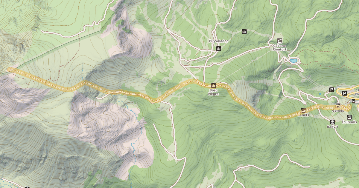 Map preview of Puig del Pla de Bernat — Station de Puyvalador
