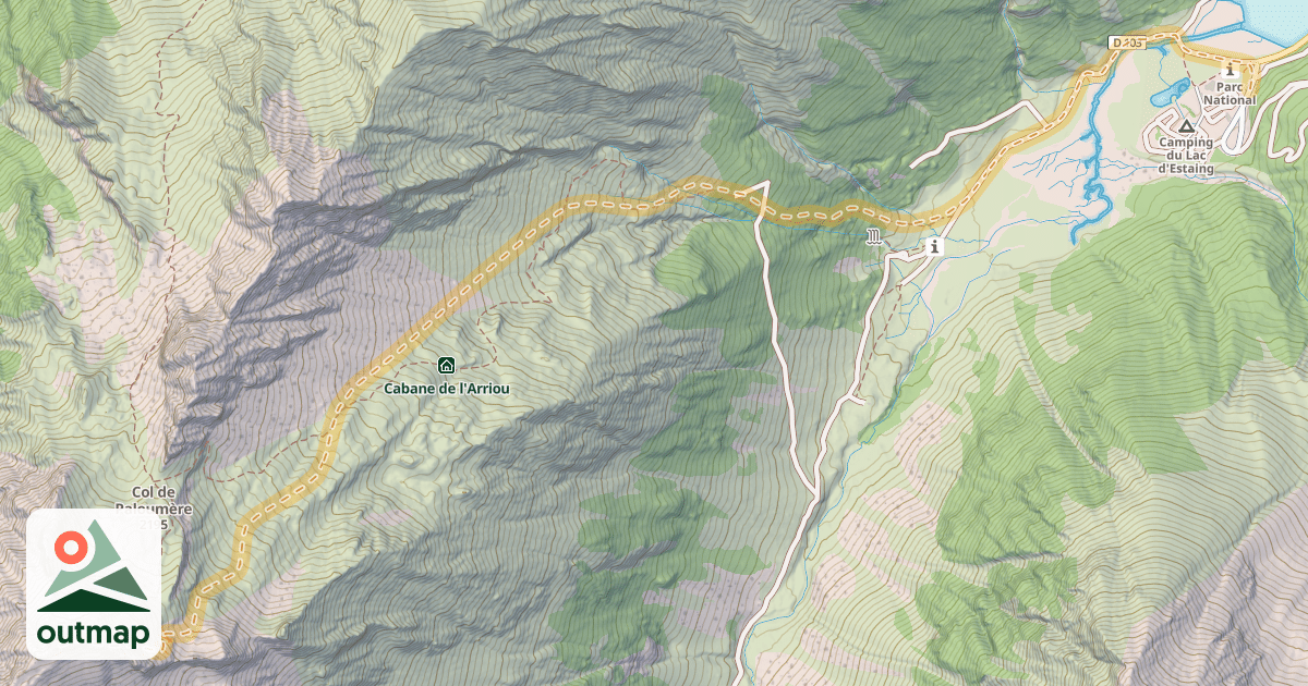 Map of Pic de l'Arcoèche — Lac d'Estaing