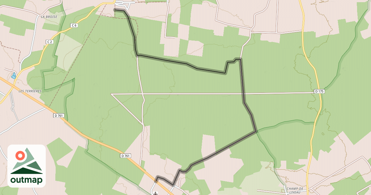 Map of Chemin de la Madeleine à l'Abbaye d'Asnière
