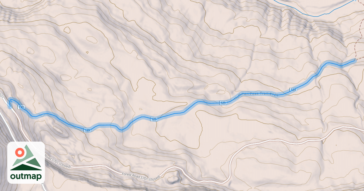 Map of Huffman Peak Trail #129