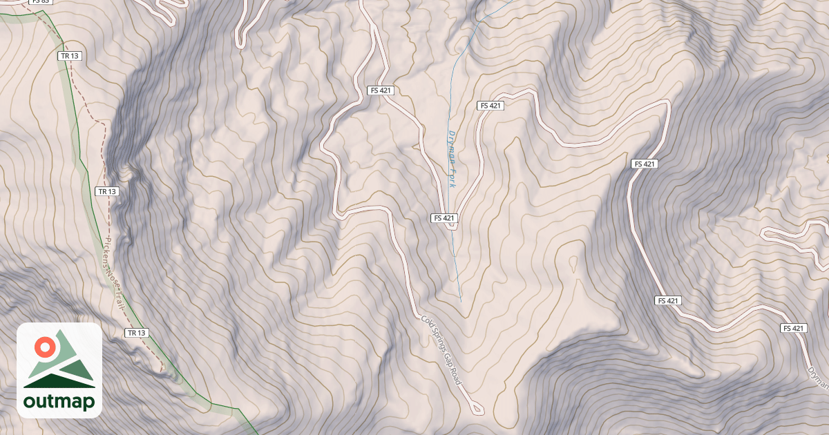 Map of COLD SPRINGS GAP
