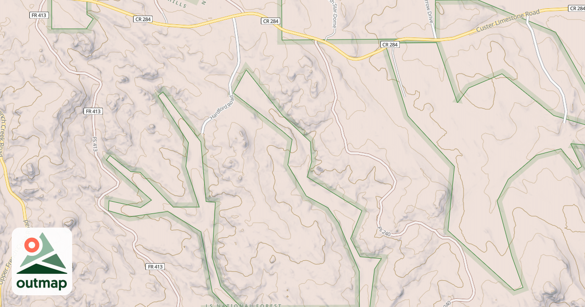 Map of CUSTER LIMESTONE BR 1A