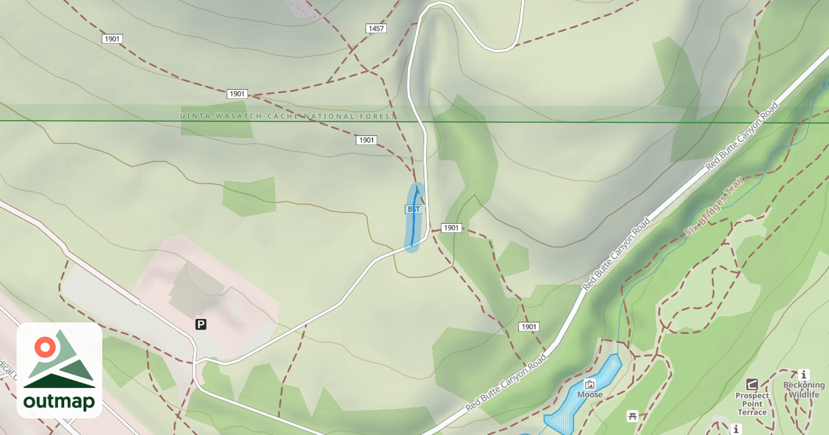 Map of Bonneville Shoreline Trail - Mount Van Cott Section