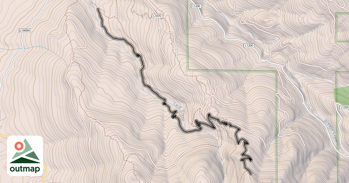 Map of Tarbell Trail (aka Cold Creek)
