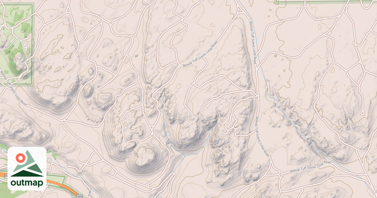 Map of BISHOP TUFF SCENIC LOOP