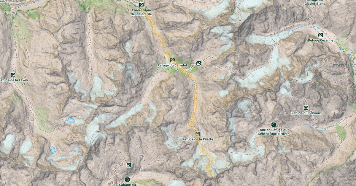 Map preview of Col des Bans — La Bérarde
