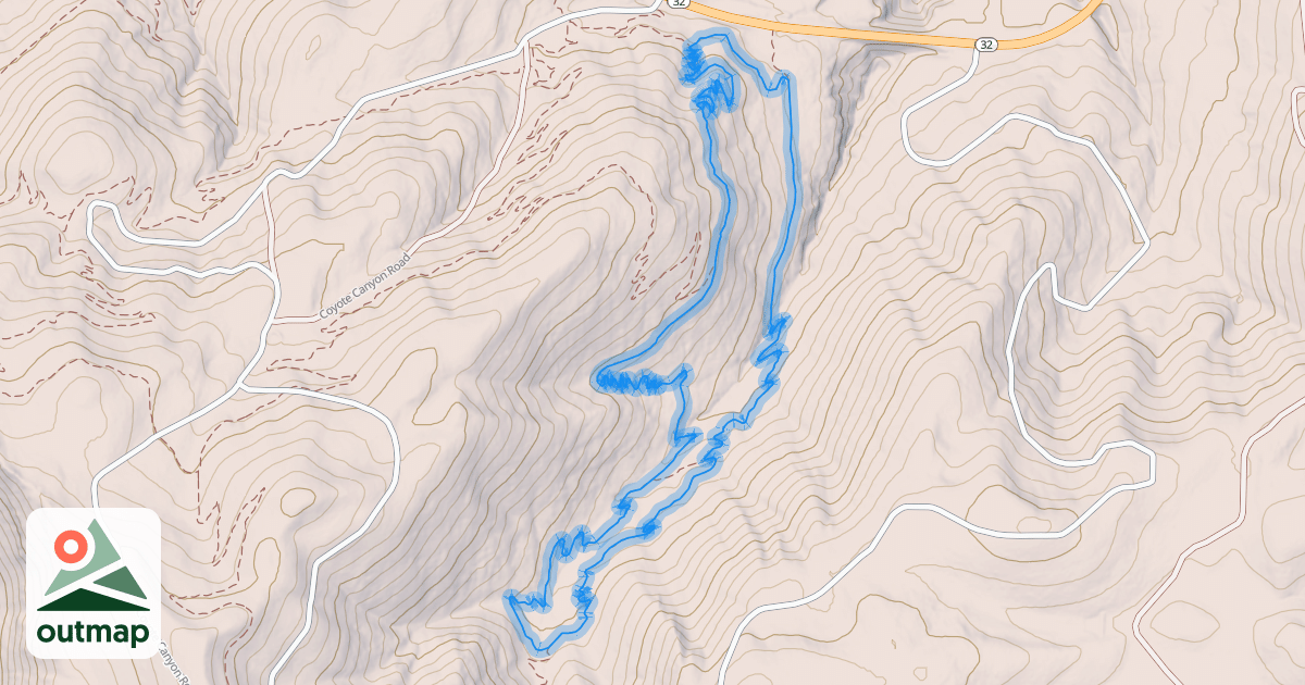 Map of Wile E. Canyon Loop Trail