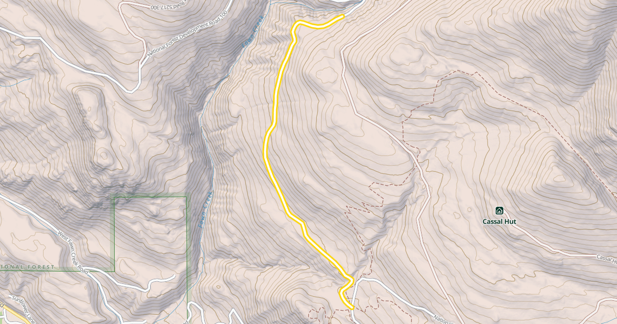 Map preview of National Forest Development Road 100