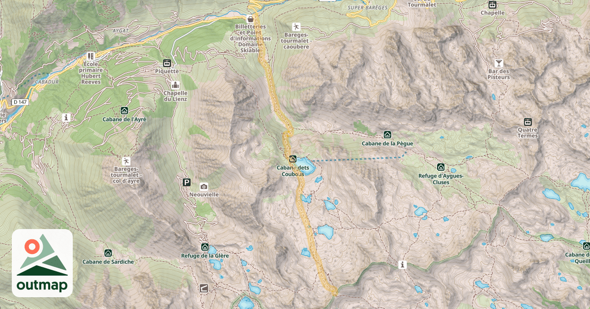 Map of Hourquette d'Aubert — Tournaboup