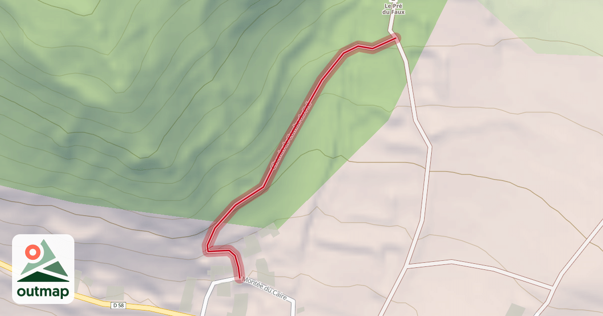 Map of Chemin de Combe du Pré