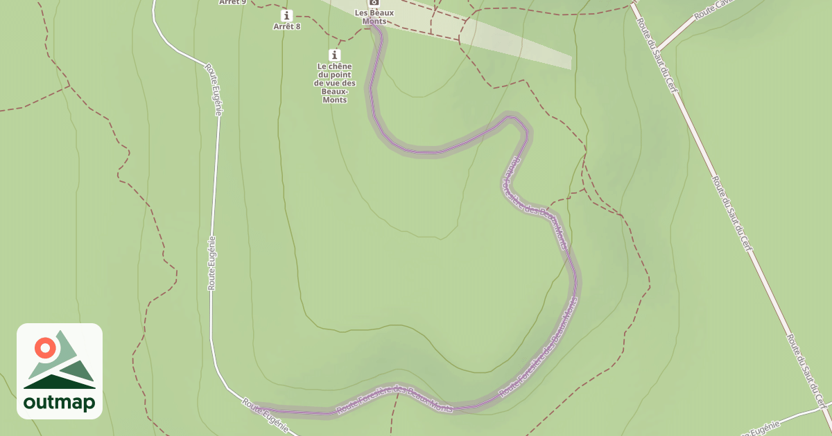 Map of Route Forestière des Beaux Monts