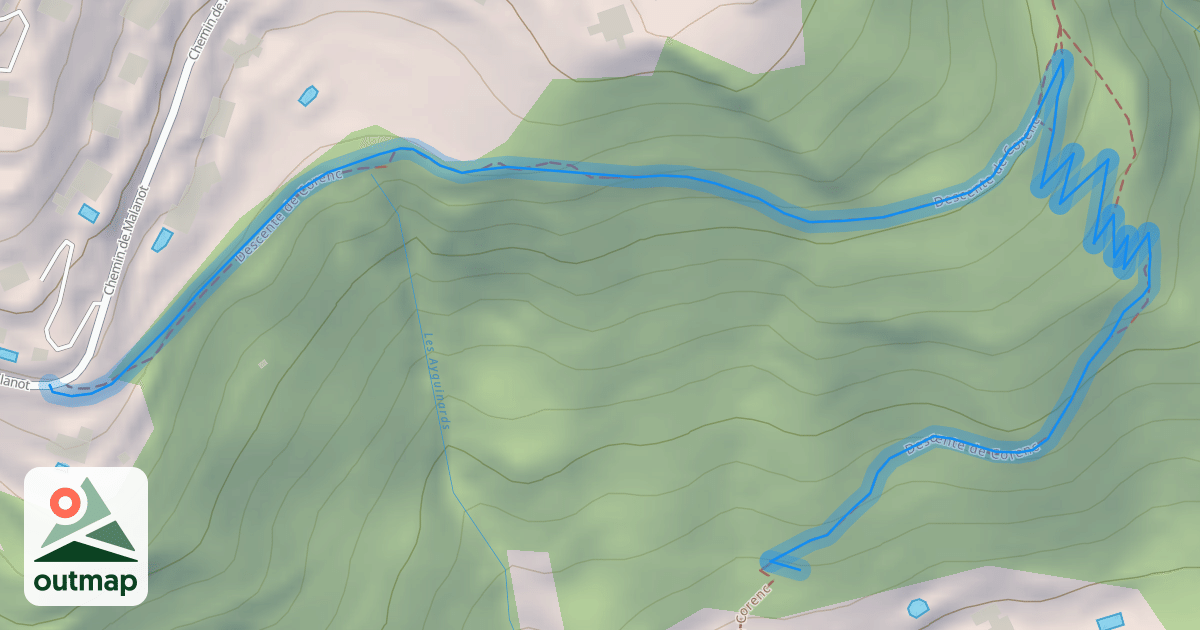 Map of Descente de Corenc