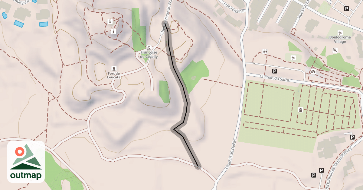 Map of Chemin Vieux du Fort ou Sentier du Pêcheur