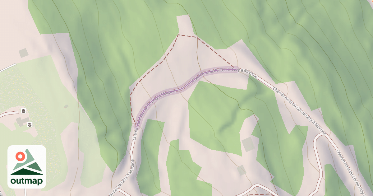 Map of Chemin rural du Col de Lézy à Morzine