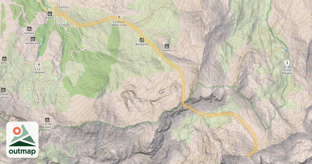 Map of Ventebrun (est) — Super-Sauze