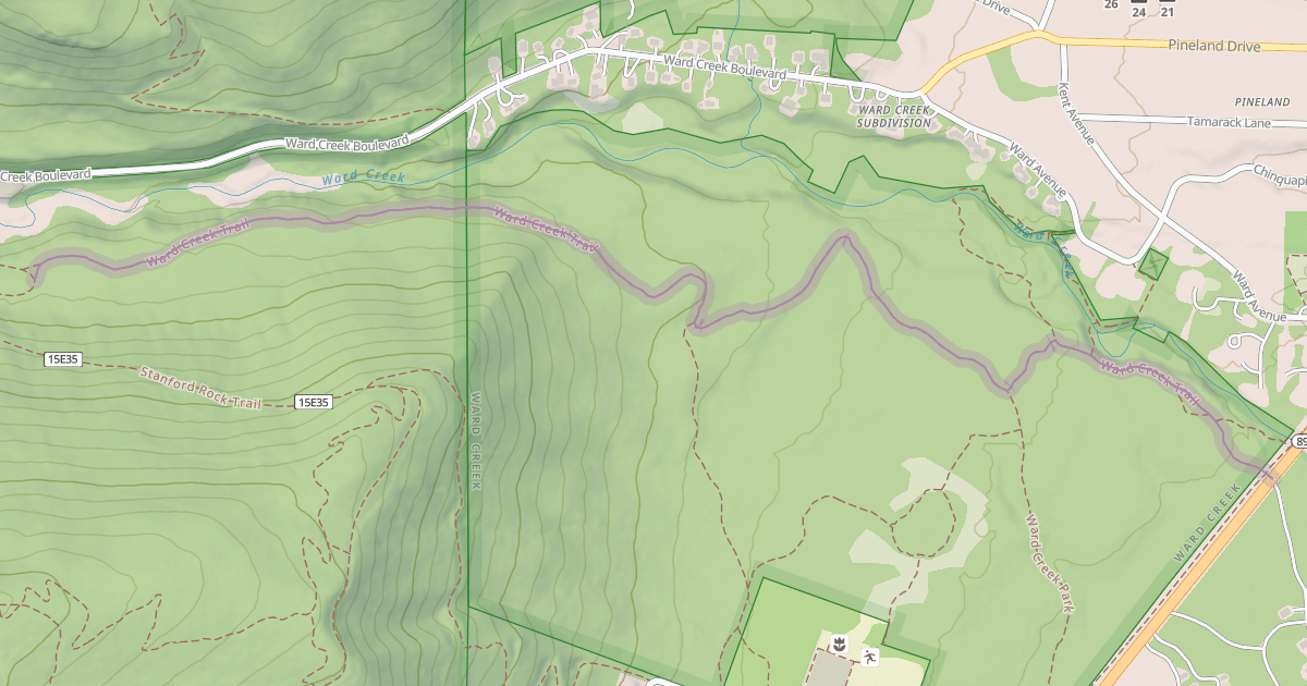 Map preview of Ward Creek Trail