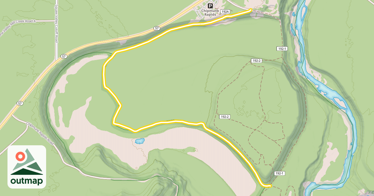 Map of Chipmunk Rapids Trail