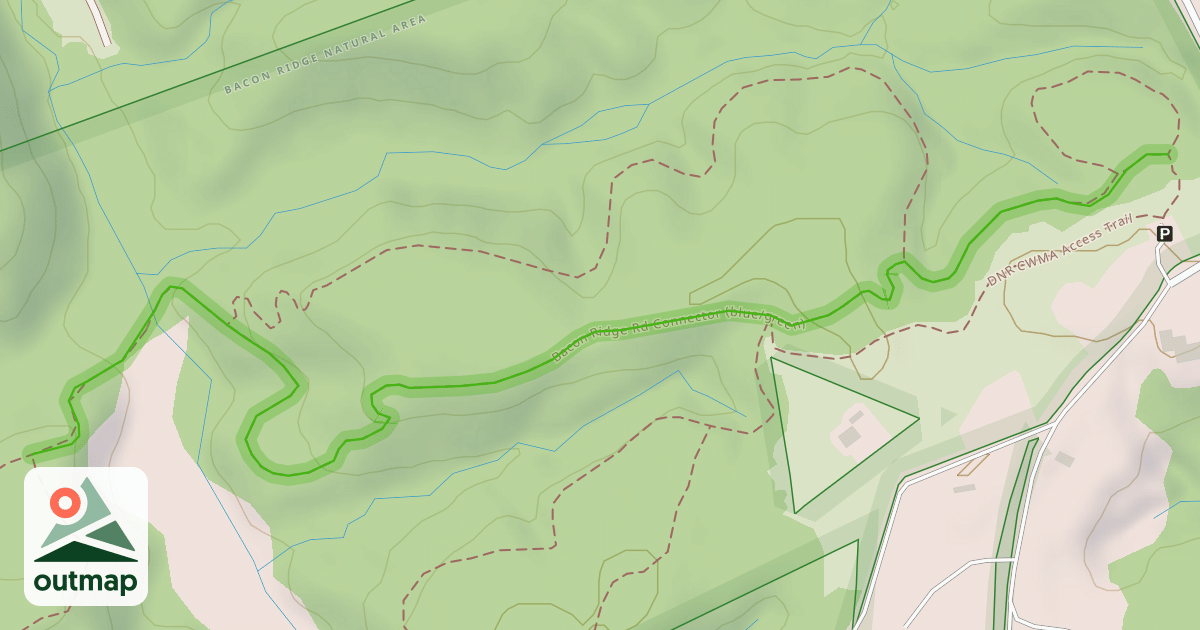 Map of Bacon Ridge Road Connector (blue/green)