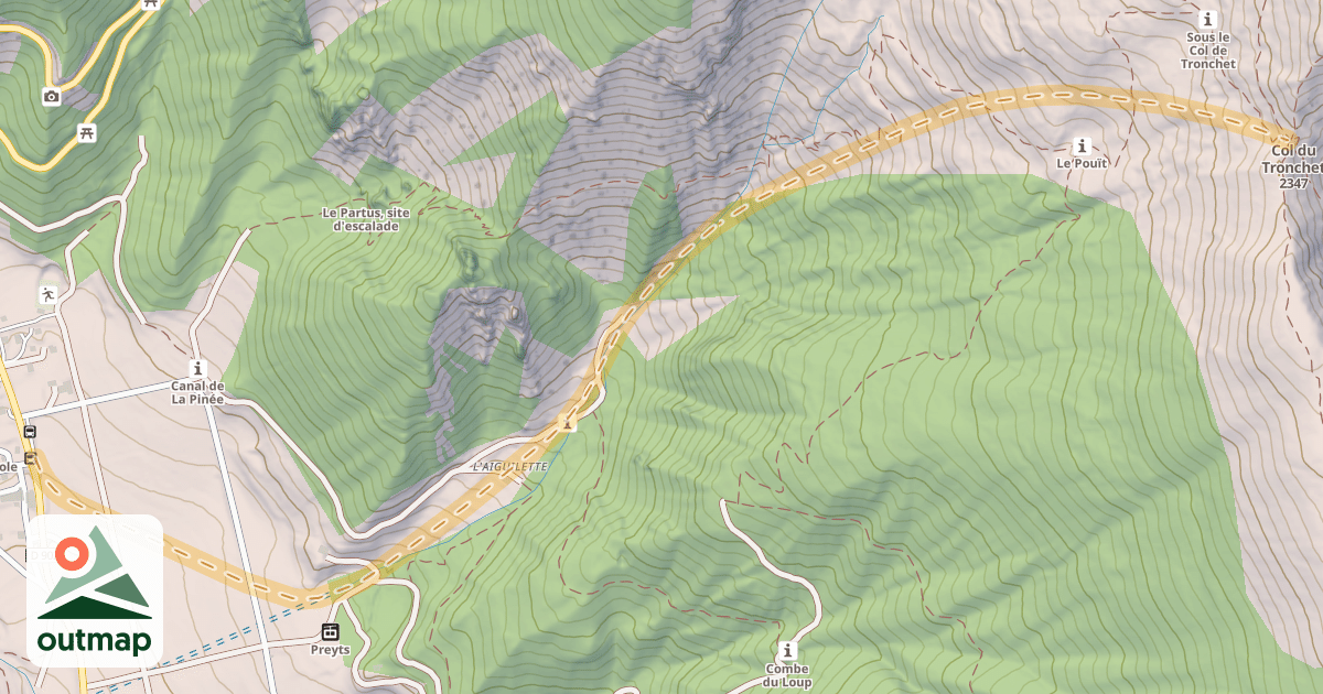 Map of Col du Tronchet — Brunissard