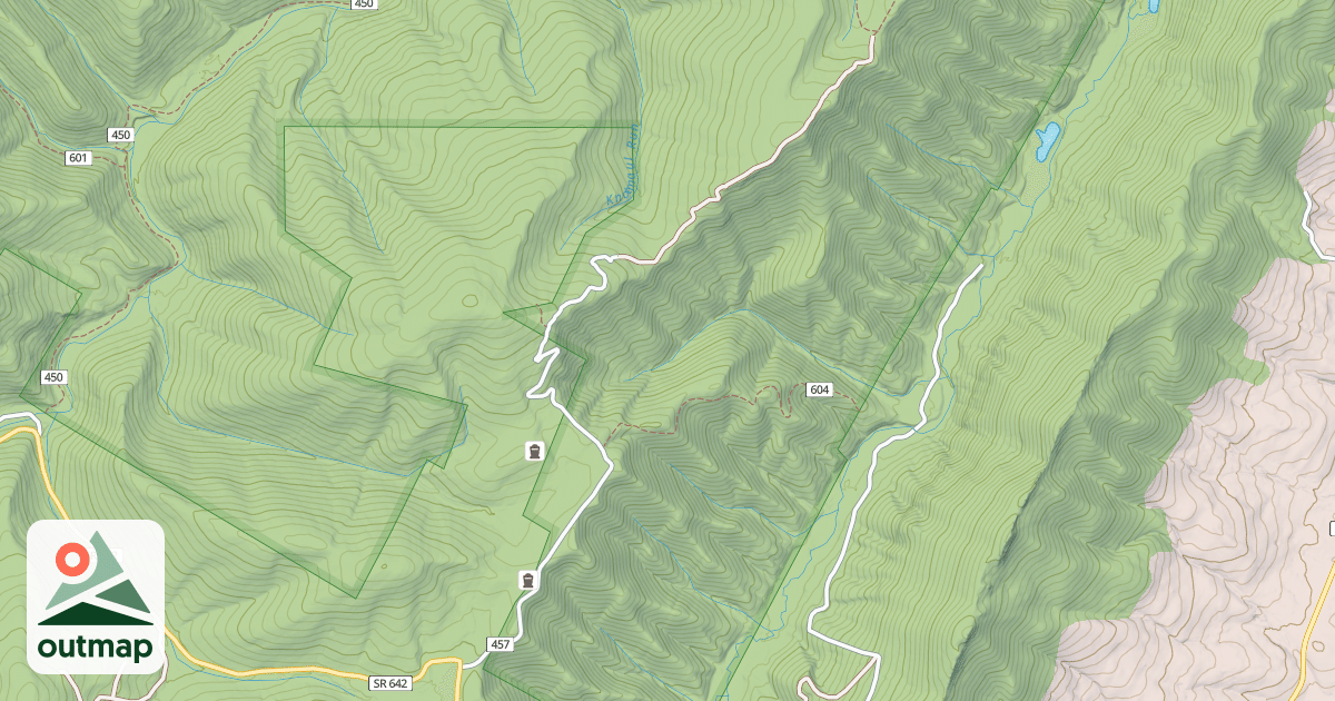 Map of RED OAK KNOB
