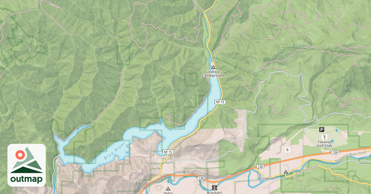 Map of BLUE RIVER