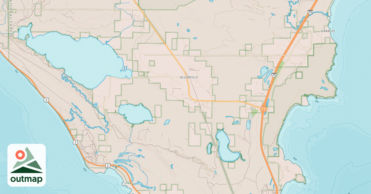 Map of St. Ignace To Trout Lake Route