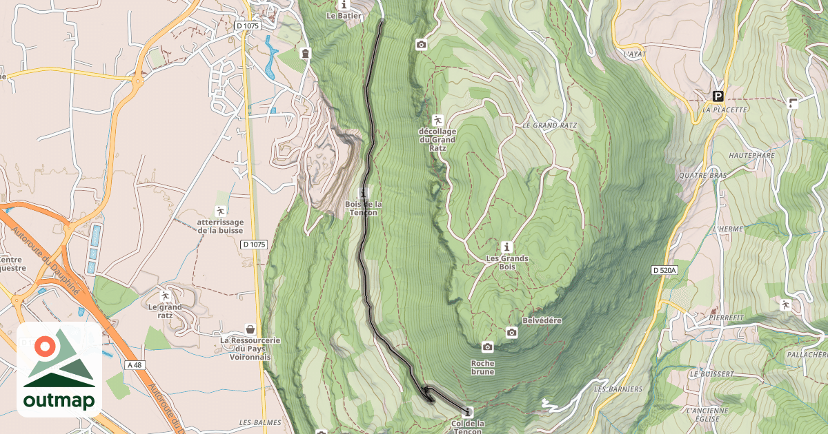 Map of Piste du Col de la Tençon aux Combes