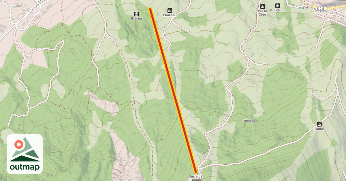 Map of Serre de l'Homme