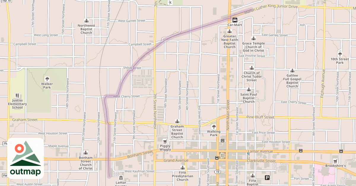 Map of Trail de Paris West Extension in Lamar