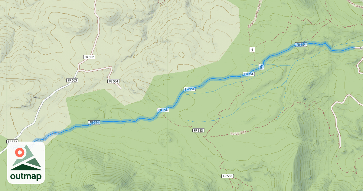 Map of Miller Gulch Road