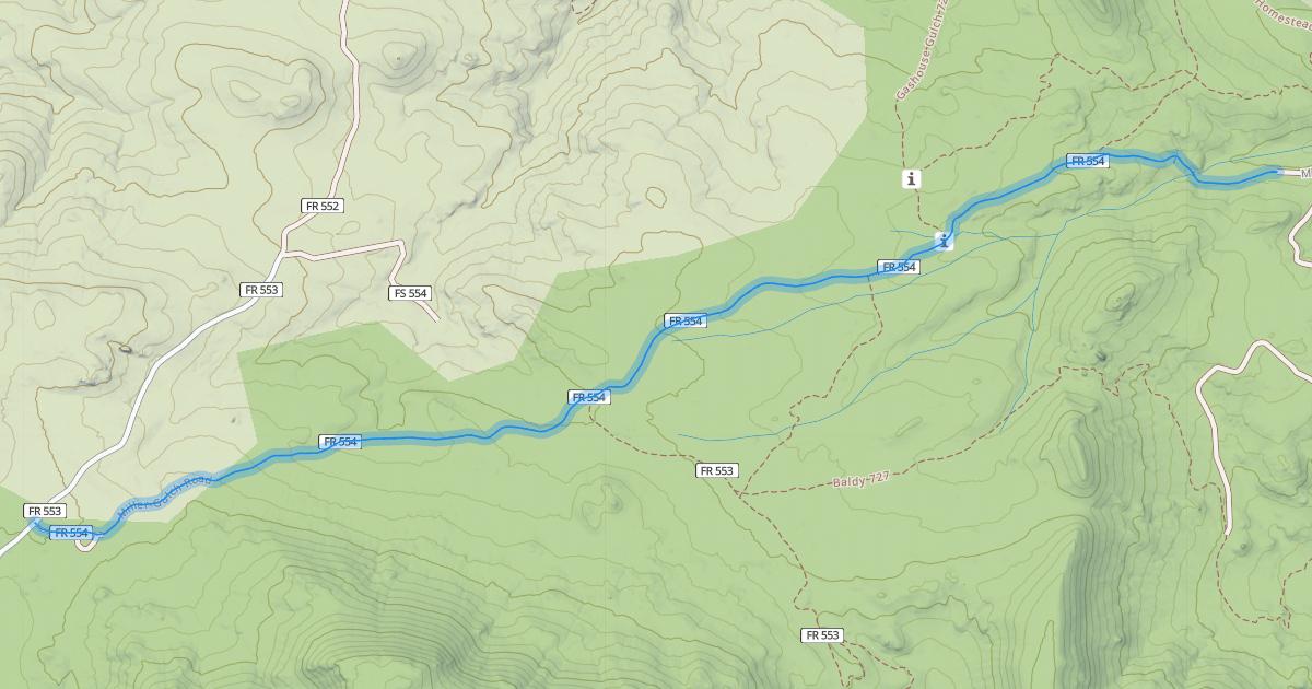 Map preview of Miller Gulch Road