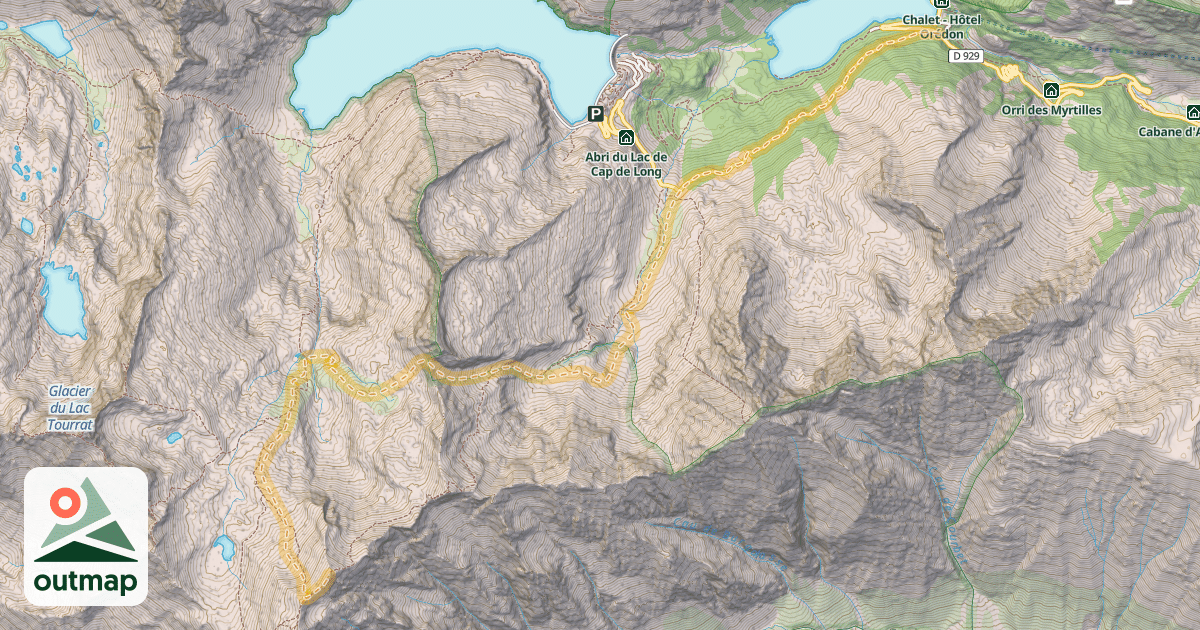 Map of Pic de Campbieil — Lac d'Orédon