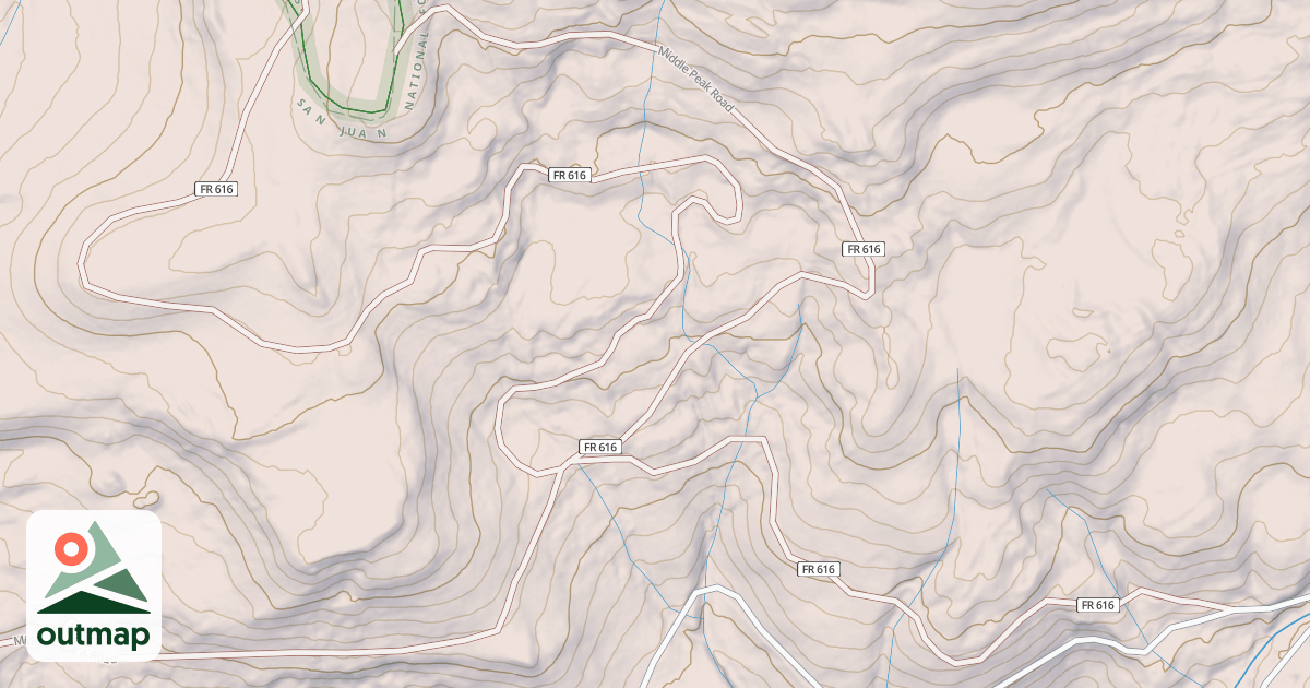 Map of MIDDLE PEAK