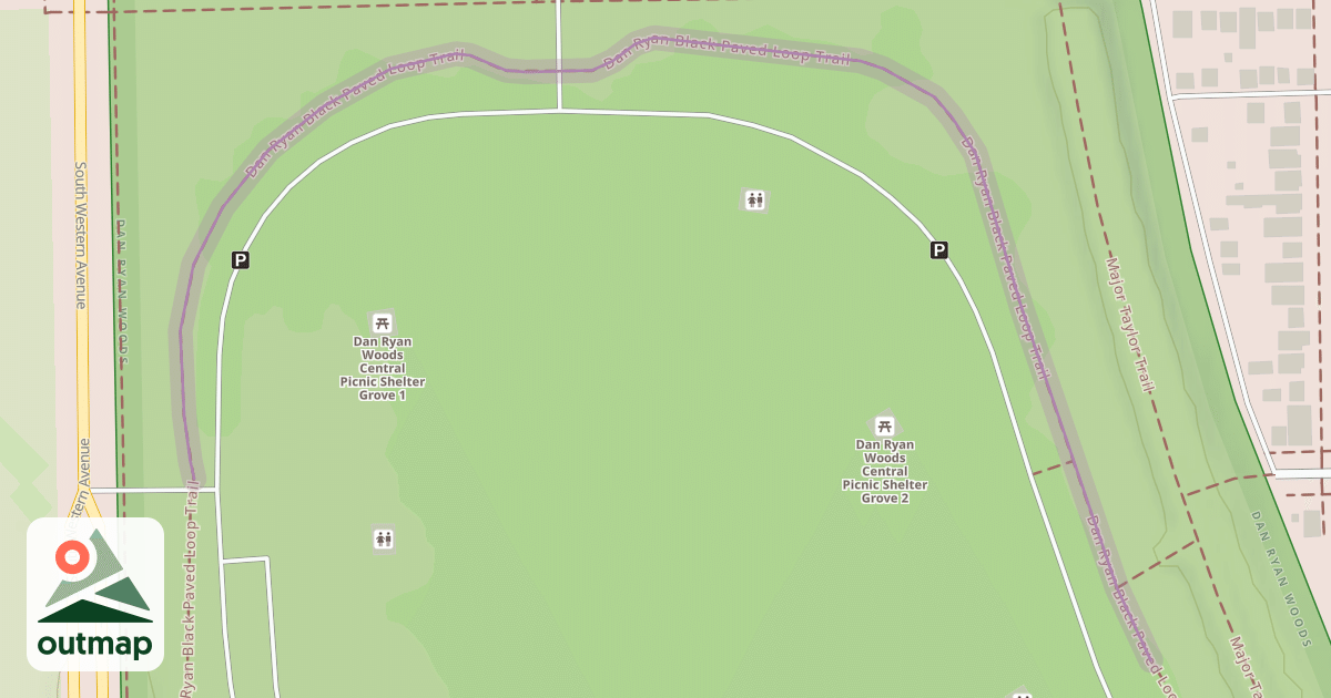 Map of Dan Ryan Black Paved Loop Trail