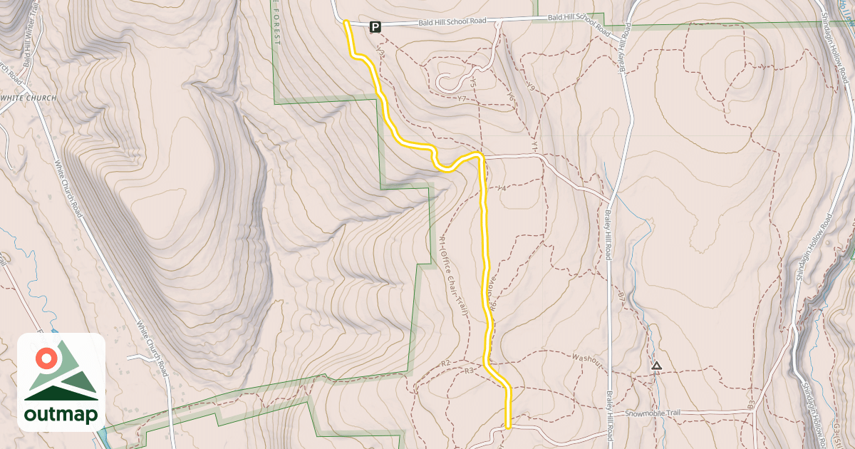 Map of Shindagin Hollow MAPPWD Access Road